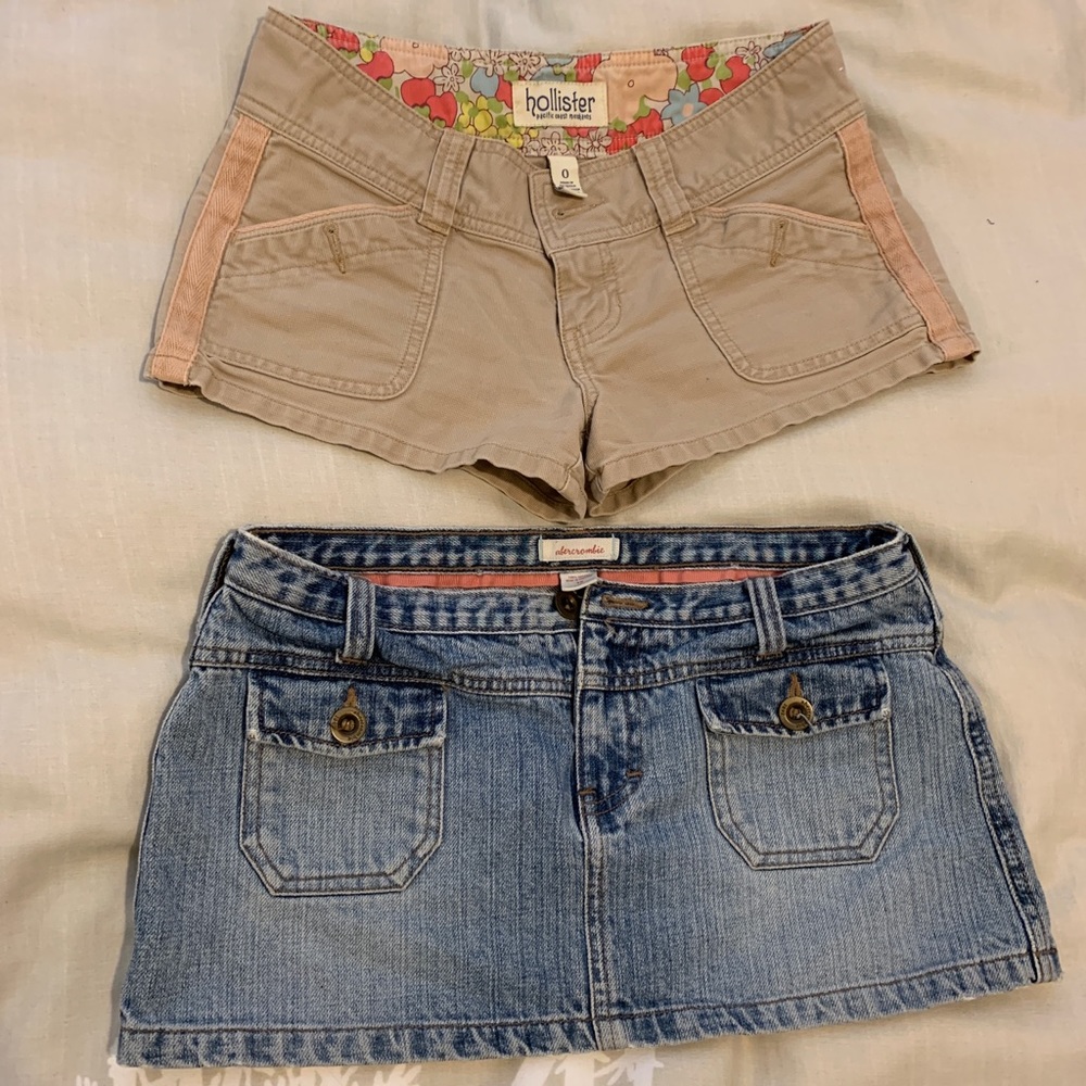 Abercrombie skirt & Hollister Shorts